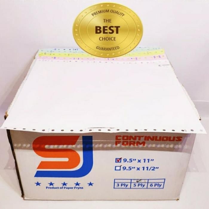 

Kertas Continuous Form 5 Ply 9.5X11/9.5X11.2 Sj Standar Paper