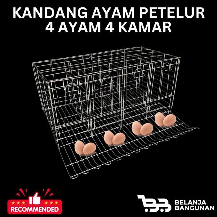 Kandang Ayam Petelur/Baterai 4 Ayam 4 Pintu