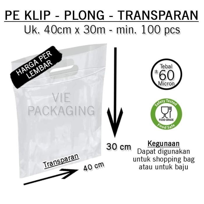 

PLASTIK ZIPLOCK/KLIP POND UK. 30X38+7CM POLOS TANPA SABLON - BENING