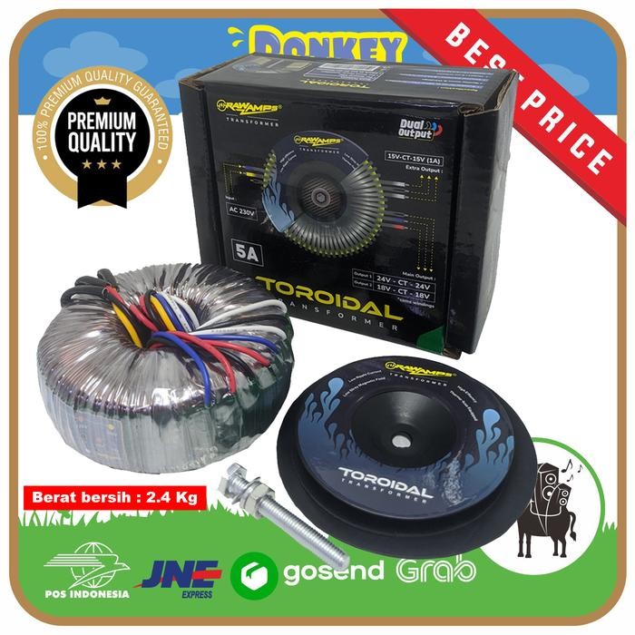 TRAFO TRAVO TOROID 5A 18-24V CT TRAVO DONAT RAWAMPS ORIGINAL