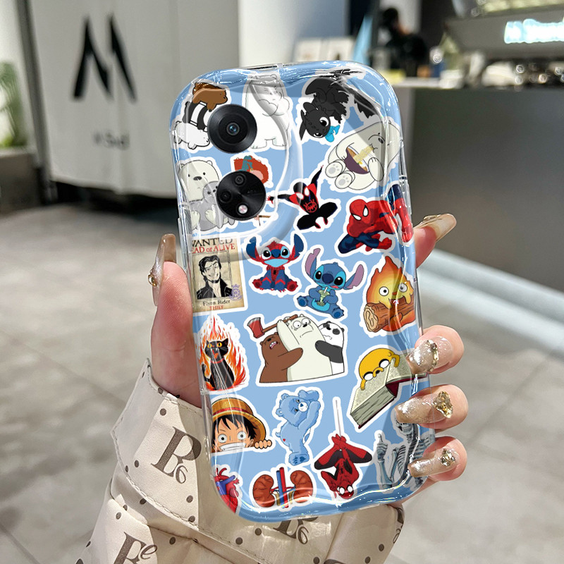 Casing Hp Untuk OPPO A98 5G A1 5G F23 5G Case Stiker kartun Kasing Silikon Softcase Bezel Cesing pon