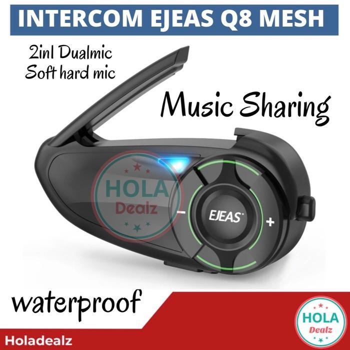 MESH INTERCOM EJEAS Q8 MESH BLUETOOTH HELM TYPE C ORIGINAL Black Walkie Ht