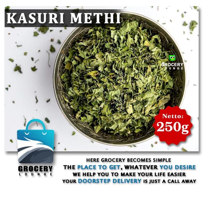 

Kasuri Methi 250g - Daun Klabet Kering - Dried Fenugreek Leaves