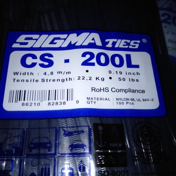 

ID KABEL TIES SIGMA CS 200L LEBAR 4,8MM WARNA HITAM
