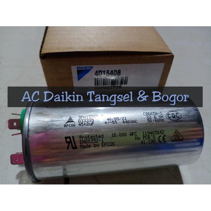 CAPACITOR / KAPASITOR AC DAIKIN 2PK FTNE60MV14 45+2UF ORIGINAL