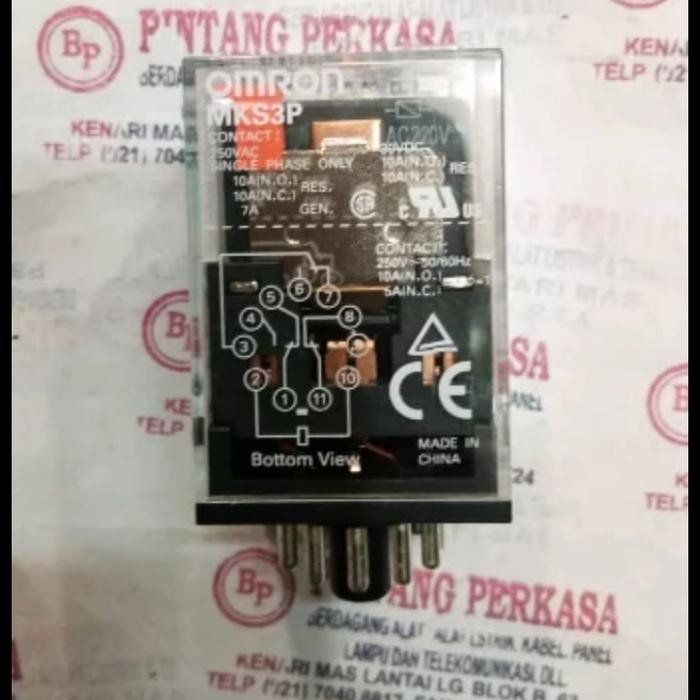 RELAY MKS3P / MKS-3P 220V AC 11 PIN / 11 KAKI MERK OMRON ORIGINAL