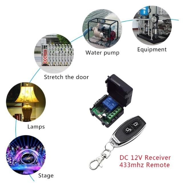 WIRELESS 1CH T6 12VDC 1CH RF RELAY RECEIVER TRANSMITTER 433MHZ