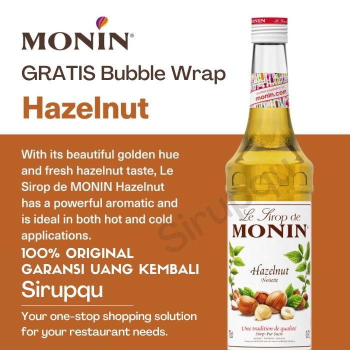 

Baru MONIN Hazelnut Syrup 700 mL 70 cL Terlaris