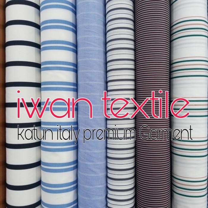 

Promo Bahan Kain Katun Garis Garis Salur Stripe Katun Itali Bahan Kemeja Import Garment