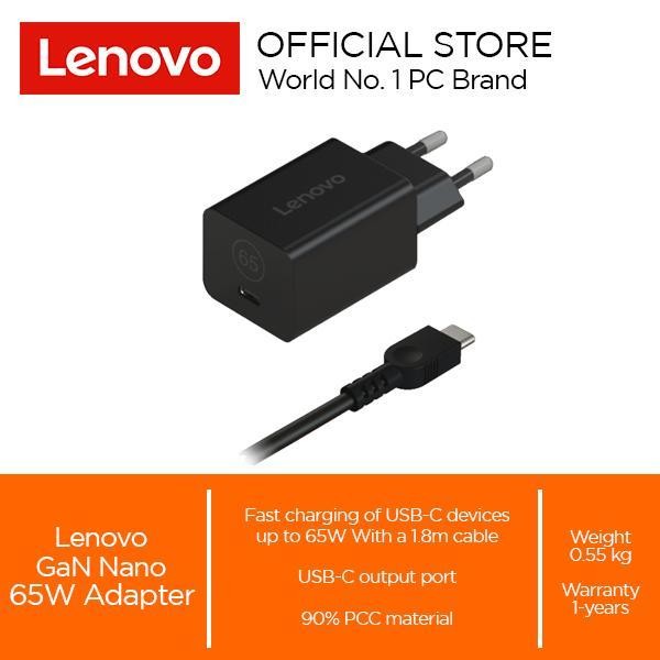 TERBARU ADAPTOR LENOVO GAN NANO 65W USB C CHARGER LAPTOP GARANSI RESMI ORIGINAL TERMURAH