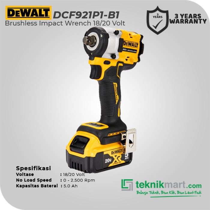 Dewalt Brushless Impact Wrench / Kunci Impact Baterai 18/20V Dcf921P1