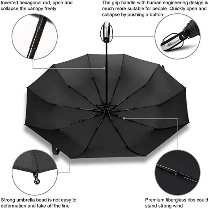 Payung Lipat Buka Tutup Otomatis
