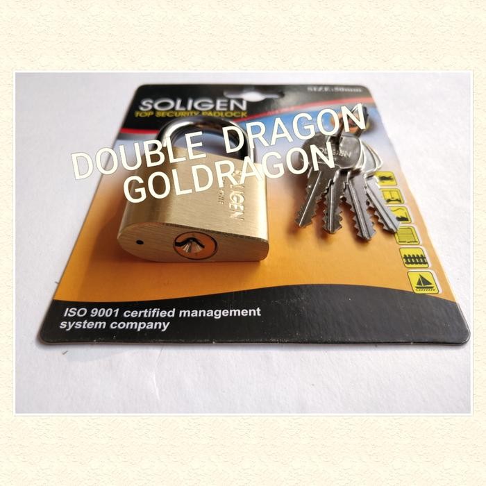 Gembok Soligen Baja Hitam 50 Mm Pendek