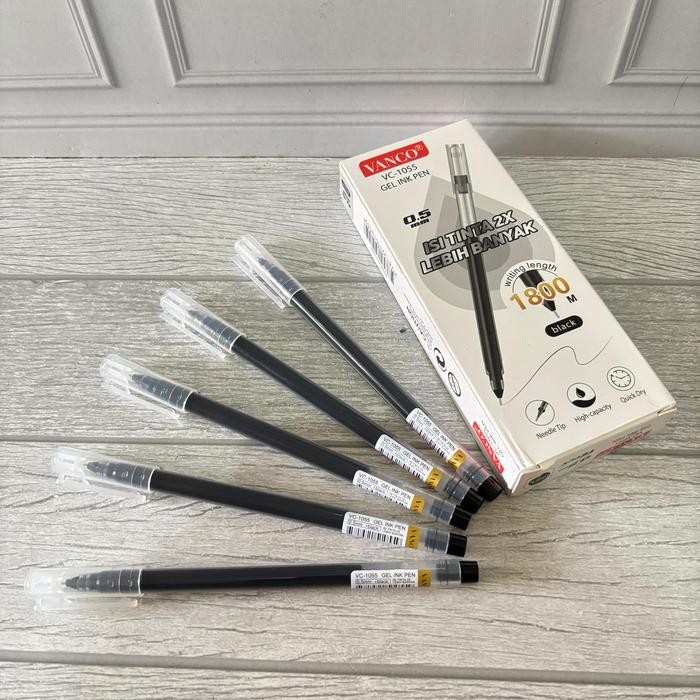 

New SELUSIN ( 12 PCS ) Pulpen Gel Vanco VC-1055 0.5 mm Gel Pen Vanco VC-1055 0.5mm