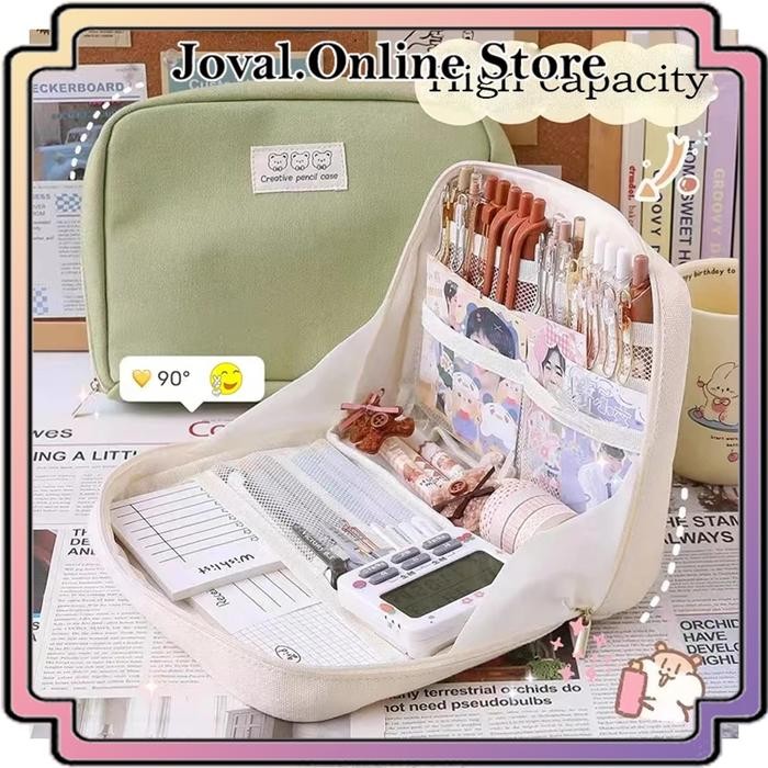 

New TEMPAT PENSIL KOREA MULTI SEKAT UKURAN JUMBO Alat tulis