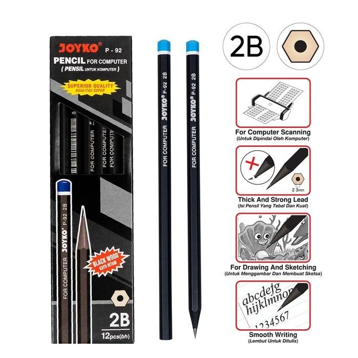 

New (PACK) Pensil Hitam 2B - Joyko P-92