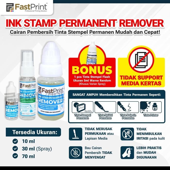 

New Fast Print Cairan Penghapus Pembersih Tinta Stempel Permanen 10 ML