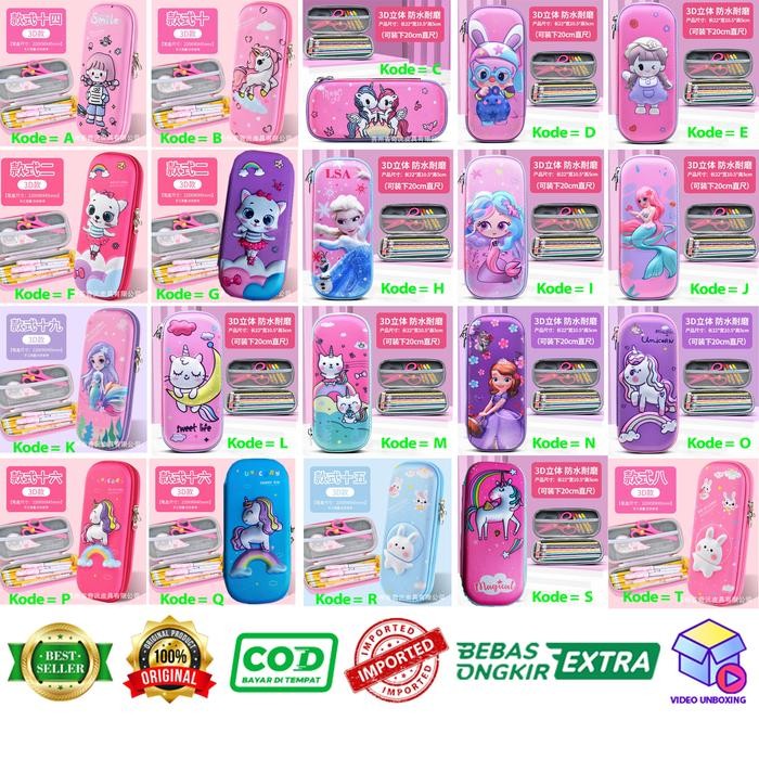 

New Tempat Pensil Premium 3D Import - Girl Edition