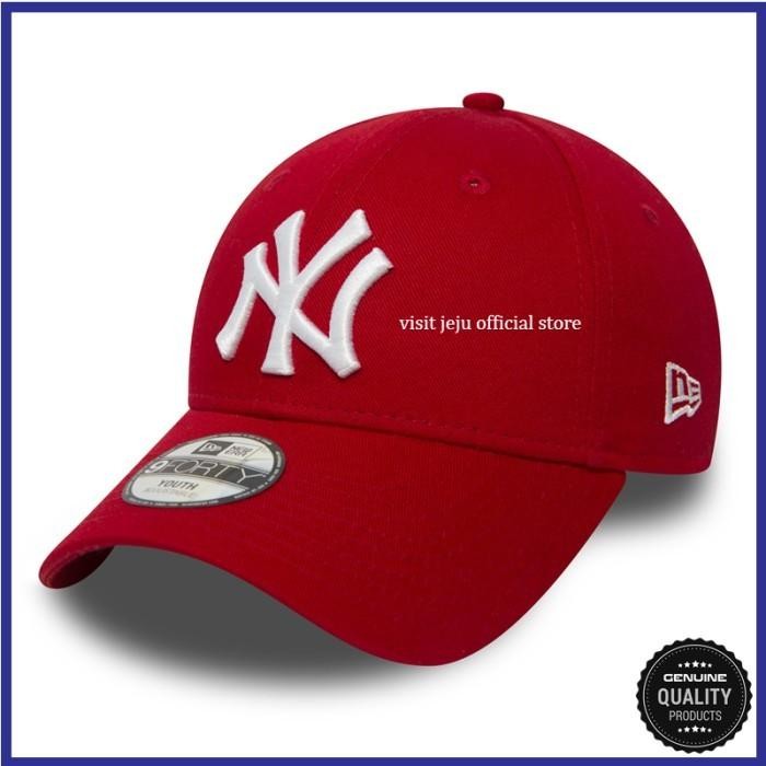 ASLI Topi NY Baseb Cap Varian Merah-Putih READY STOCK