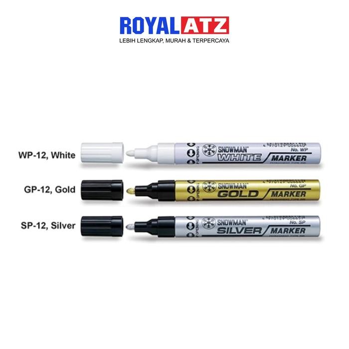 

New Spidol Paint Marker Snowman Putih Silver Emas Permanen Extra Fine