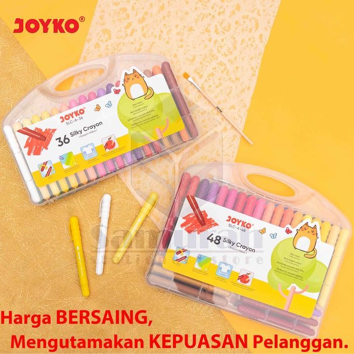 

Crayon Silky Slc A 36 Warna + Kuas / Krayon Halus Lembut Slc-A-36 Hard Case Tidak Beracun