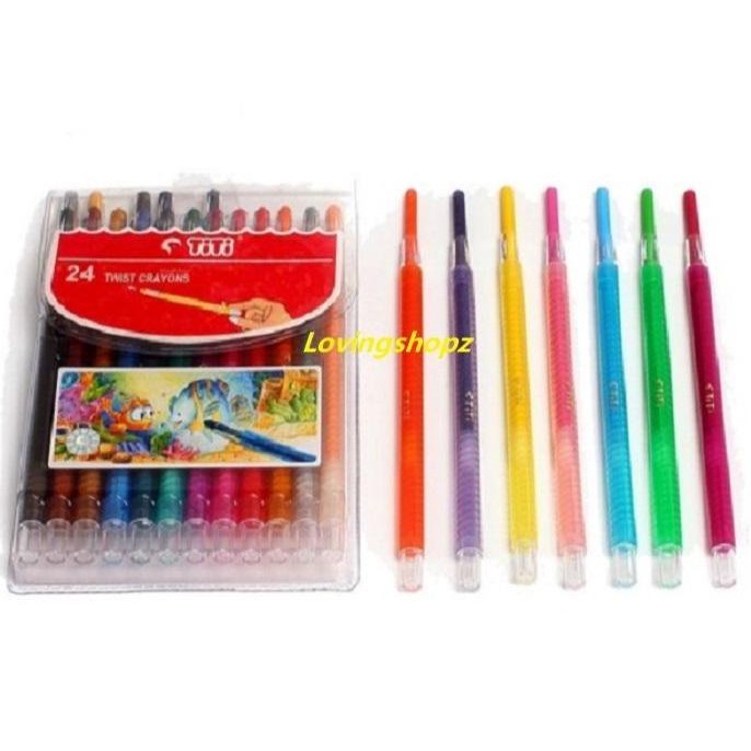

Crayon Titi Putar Twist 24 Warna Pastel Non Toxic - Pastels, Kertas