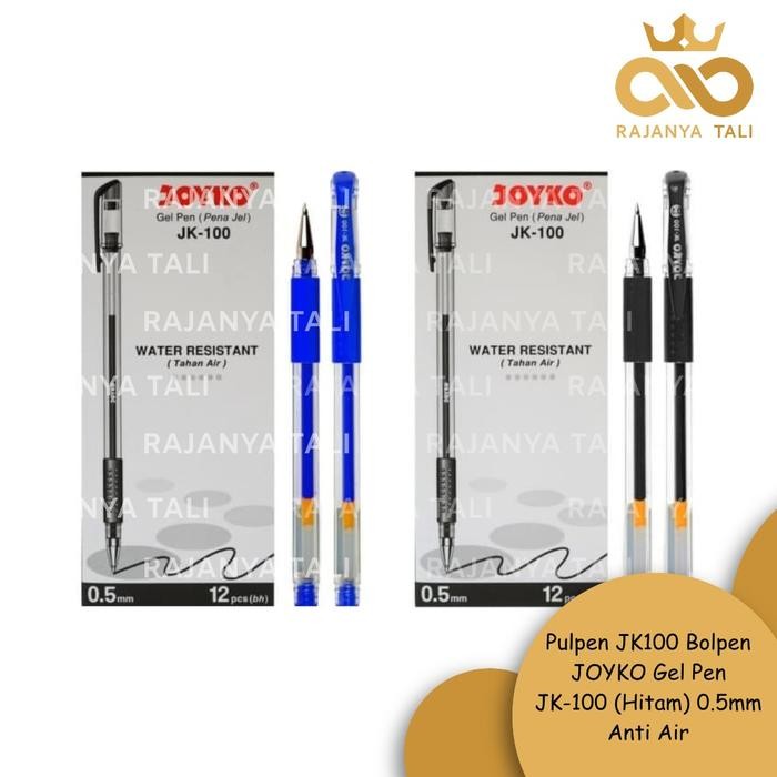 

New Pulpen JK100 Bolpen JOYKO Gel Pen JK-100 (Hitam) 0.5mm Anti Air