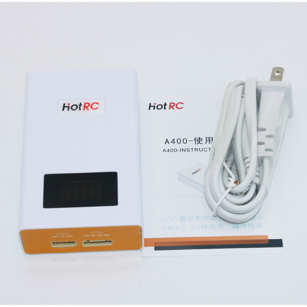Hotrc A400 Digital 3S 4S 3000mah RC Lipo Battery Balance Charger with LED Screen Fast Charge