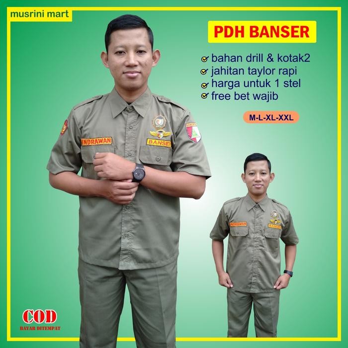 Pdh Banser Baju Seragam Dinas Harian Banser Nu Musrini Mart