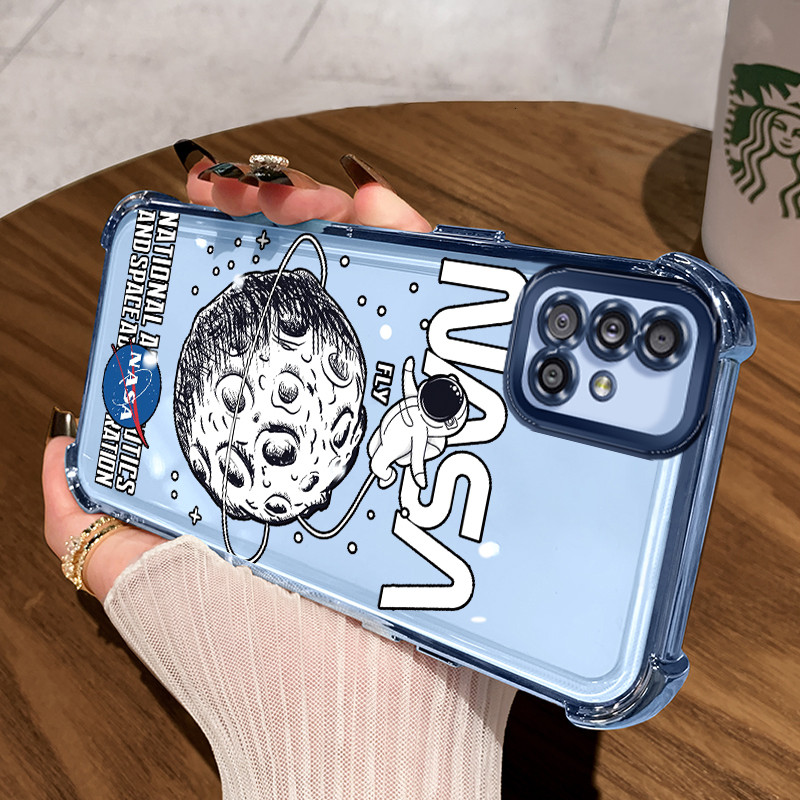 Casing Hp untuk Samsung A51 M40s Case Astronot NASA Kasing Perlindun Anti-Drop airbag Kesing Silikon