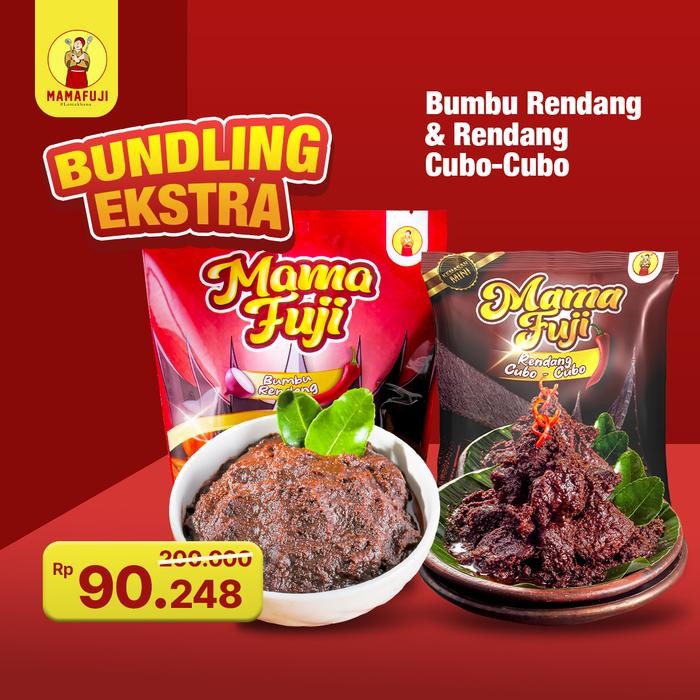 

Baru Mamafuji Paket Murah: Bumbu Rendang 250g + Rendang Cubo-Cubo 80g