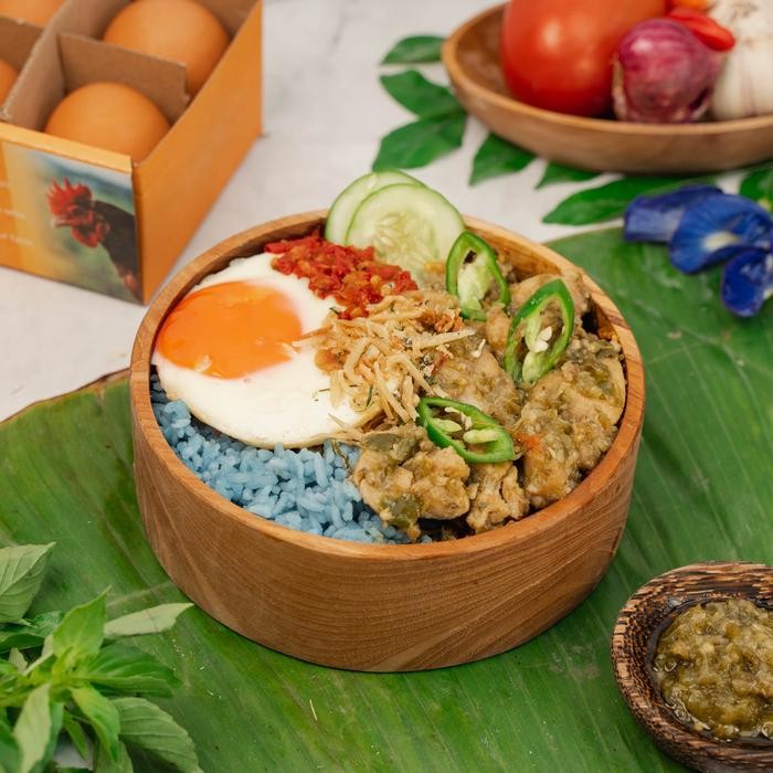 

Baru Nasi Telang Ayam Cabe Ijo (Telur Balado + Ayam Cabe Ijo + Nasi)