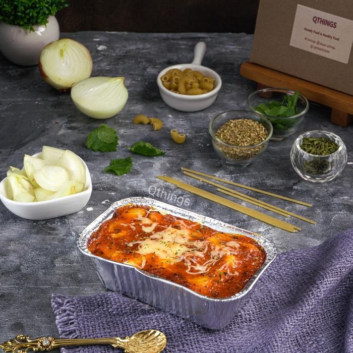 

Baru QTHINGS Beef Lasagna Personal Size 250 ml - Lasagna Siap Saji