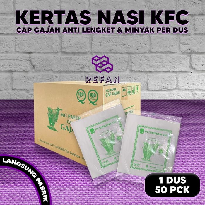 

Baru Kertas Nasi KFC Pembungkus Nasi Anti Lengket Per Dus