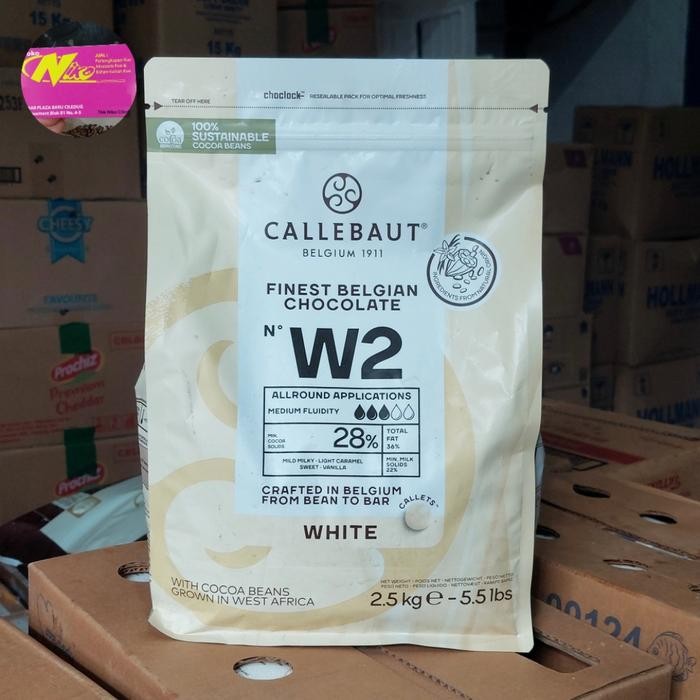 

callebaut white chocolate W2 1kg khusus grab dan gojek