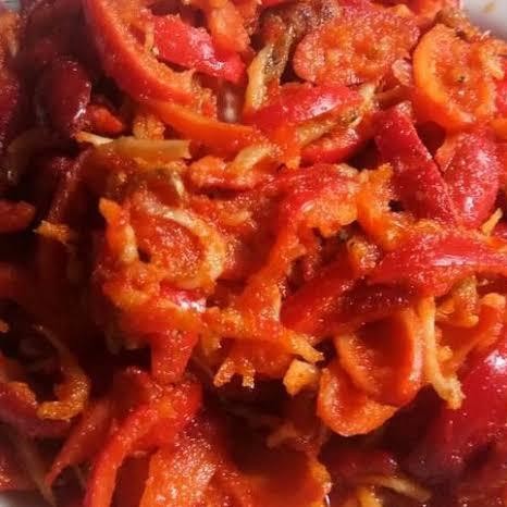 

Baru Balado Teri Kulit Melinjo - Cemilan Pedas