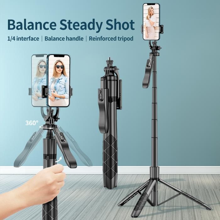Tongsis Tripod Bluetooth Aluminium Selfie Stick Remote Tripod Tongsis Hp Kamera Dslr Mirrorless