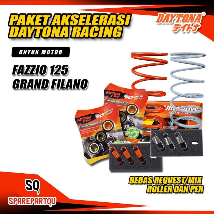 PAKET UPGRADE CVT FAZZIO 125 GRAND FILANO DAYTONA RACING - PAKET AKSELERASI CVT
