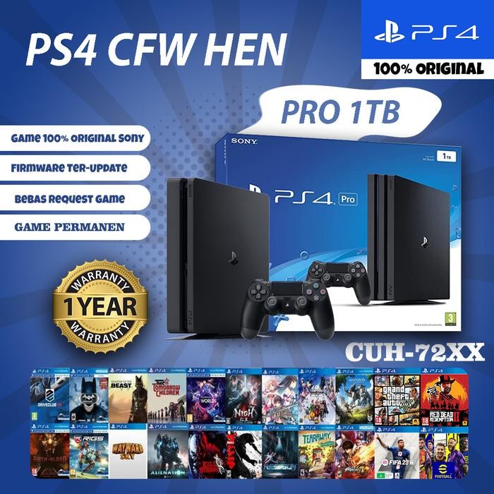 PS4 PRO CUH-72XX CFW HEN 1TB