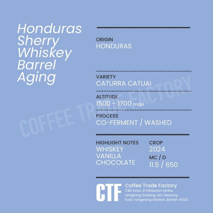 

Green Beans Arabika Honduras Sherry Whiskey Barrel Aging Fermentation Fullwashed