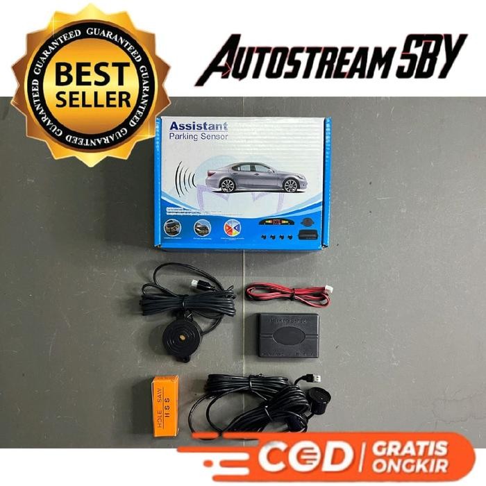 PARKING SENSOR MOBIL WARNA HITAM 2 TITIK BUNYI SAJA TANPA DISPLAY ASSISTANT SENSOR PARKIR, ALAT