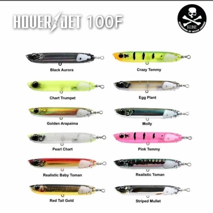 Umpan Pancing Minnow Topwater Bait Bone Hoverjet 100Mm - 130Mm