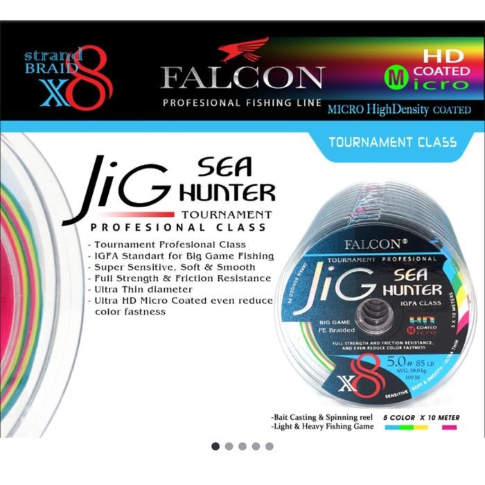 Senar Pancing Pe X8 Falcon Sea Hunter Jig Braided Pe/Tournament - Pe 6.0