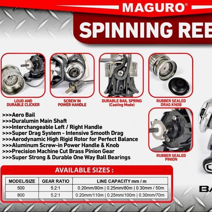 Reel Maguro Barra Sw500- 800 Duralumin Main Shaft Alat Pancing