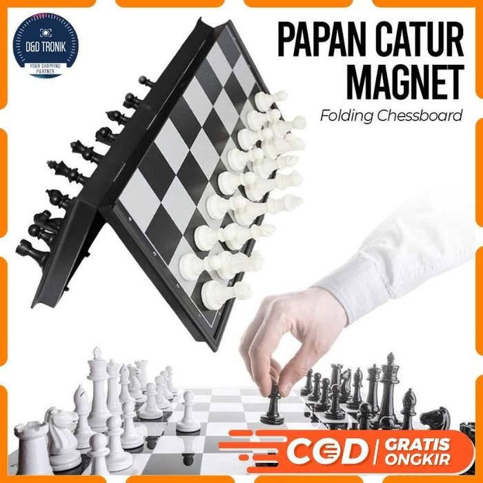 Papan Catur Lipat Magnet Ukuran Besar Magnetic Folding Chessboard Bahan Plastik Murah