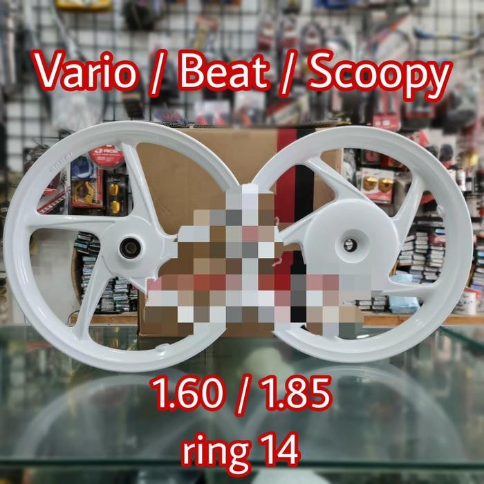 Pelek Recing Vrossi Venom Techno Hnd Vario 110/Beat Uk160/185-14 Putih
