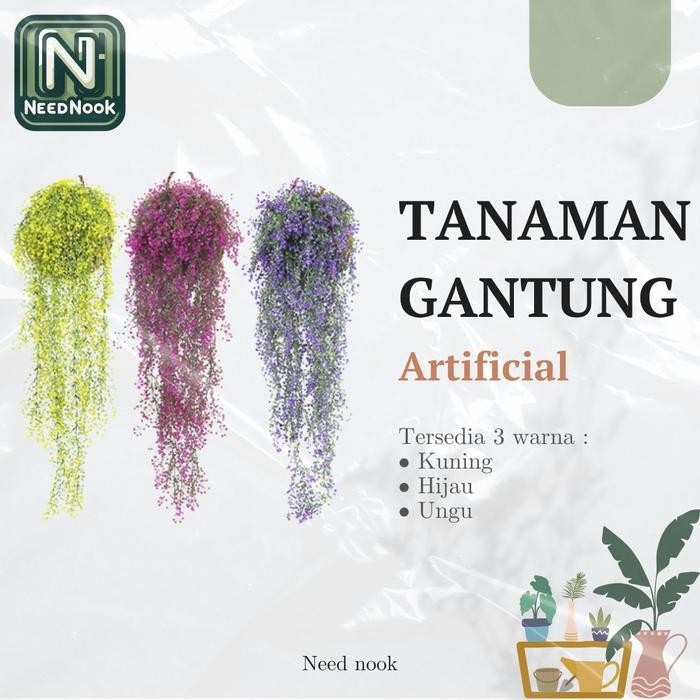 Tanaman gantung/Tanaman hias/Hiasan taman/Tanaman plastik/hiasan rumah Dinding Hijau (TERBAIK)