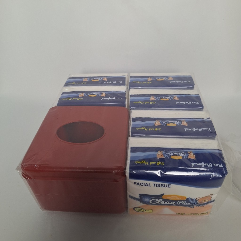 CLEAN PLUS TISU HALUS POP UP 130 SHEET ISI 6 GRATIS KOTAK TISU