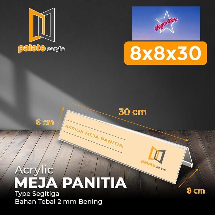 

ID AKRILIK PAPAN NAMA MEJA PANITIA UK 8X8X30 CM ACRYLIC DESK BOARD NAME