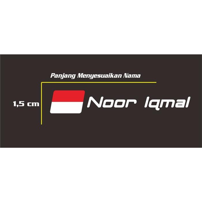 

ID CUTTING STICKER/STIKER CUSTOM NAMA & BENDERA INDONESIA (UKURAN KECIL)